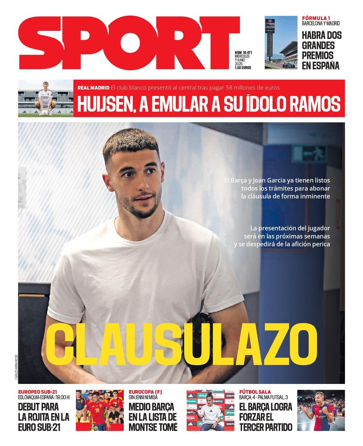 Esta es la portada de SPORT de hoy miércoles, 11 de junio de 2025