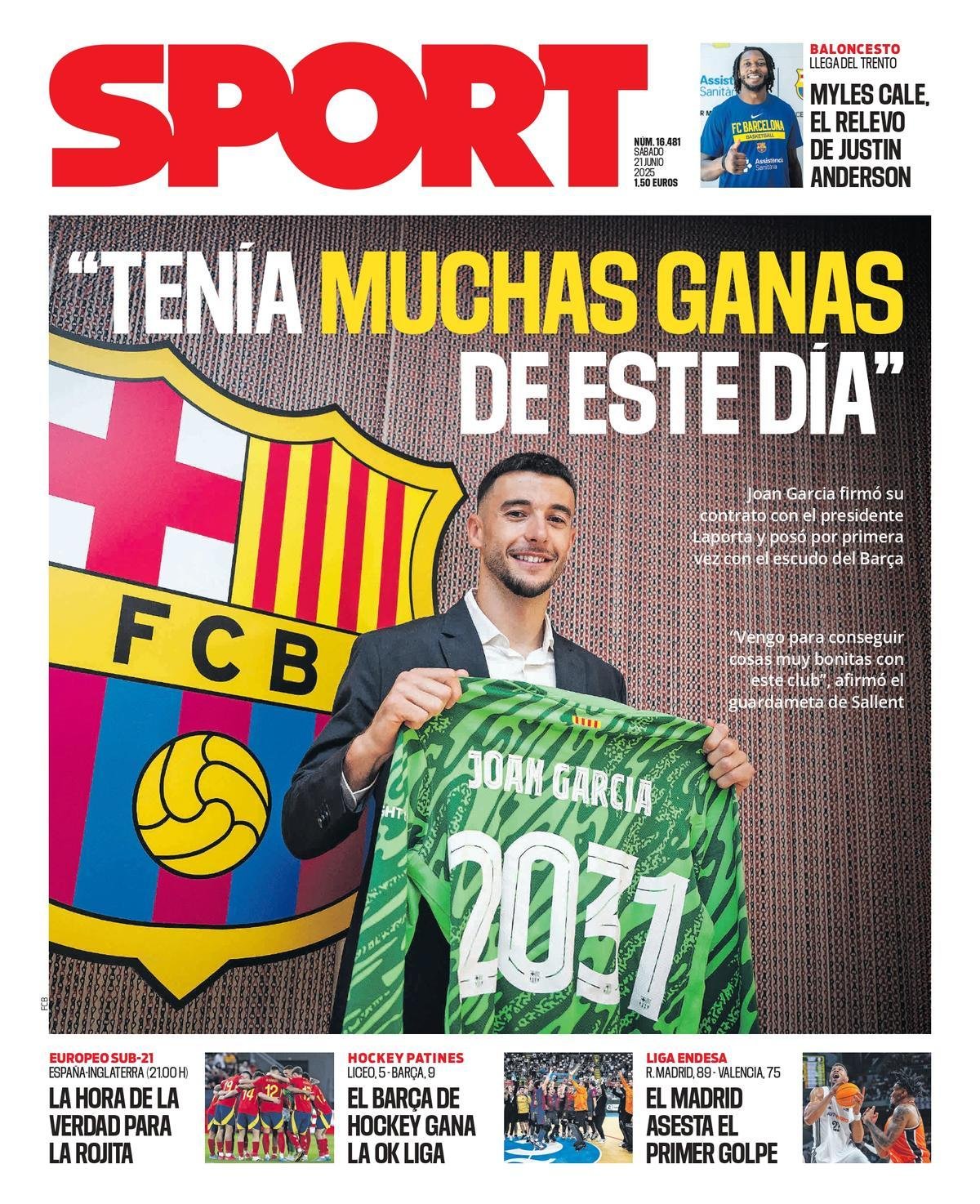 Esta es la portada de SPORT del sábado, 21 de junio de 2025