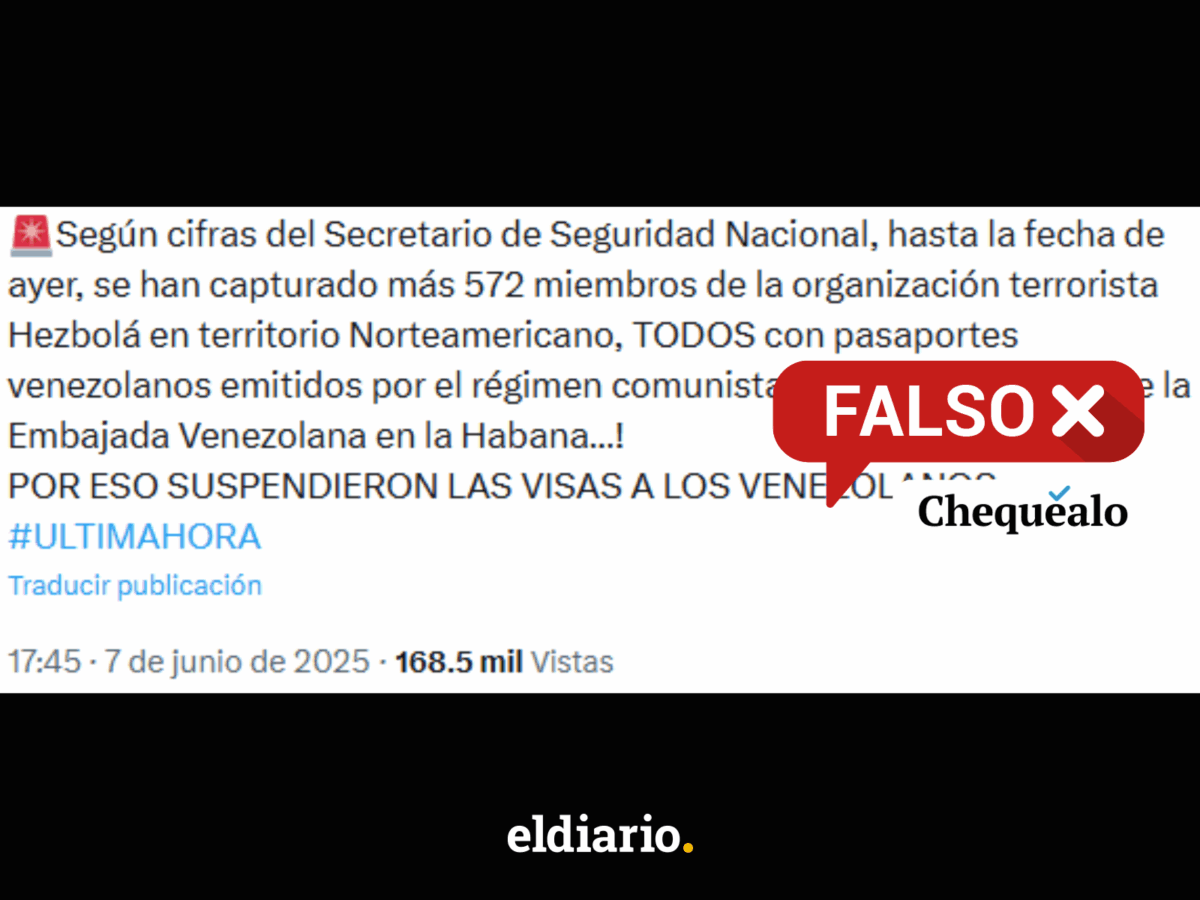 El gobierno de Estados Unidos no ha informado a través de ninguno de sus canales de comunicación sobre la supuesta captura de más de 572 miembros de la organización terrorista Hezbolá con pasaportes venezolanos
