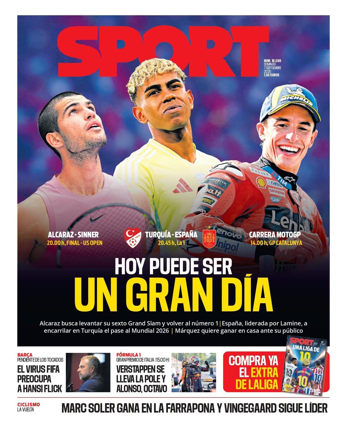 La portada SPORT de hoy, domingo 7 de septiembre de 2025