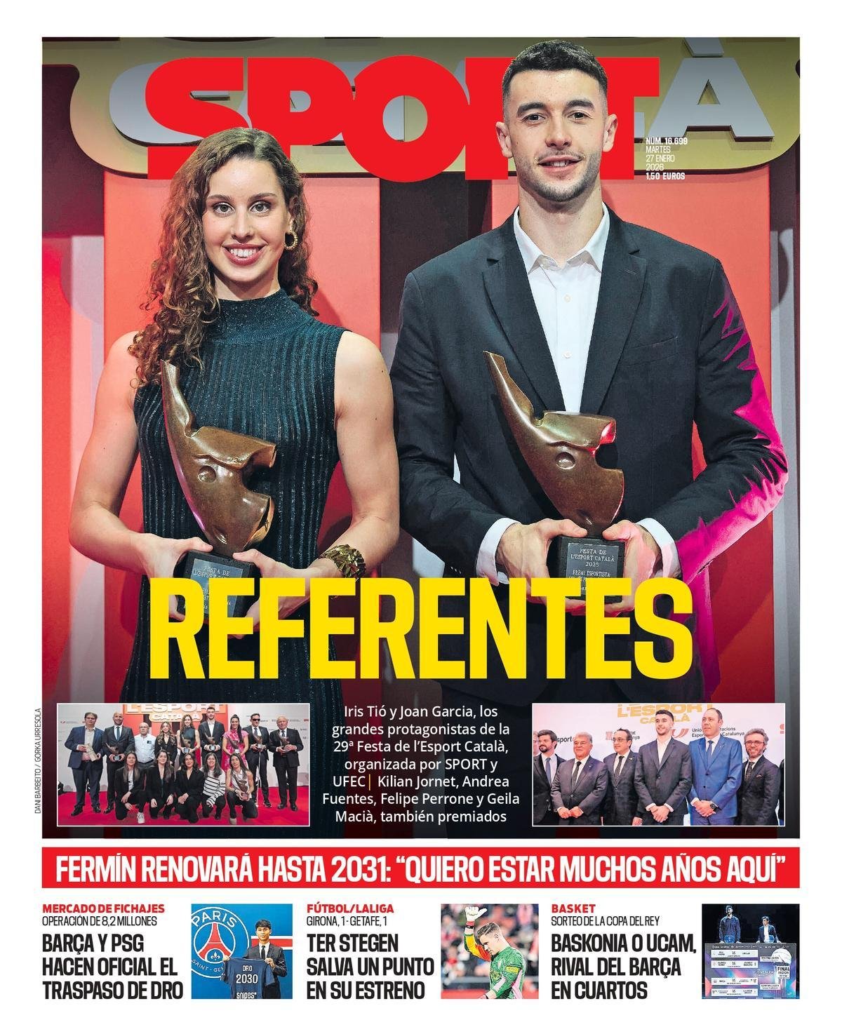 Esta es la portada de SPORT de hoy martes, 27 de enero de 2026