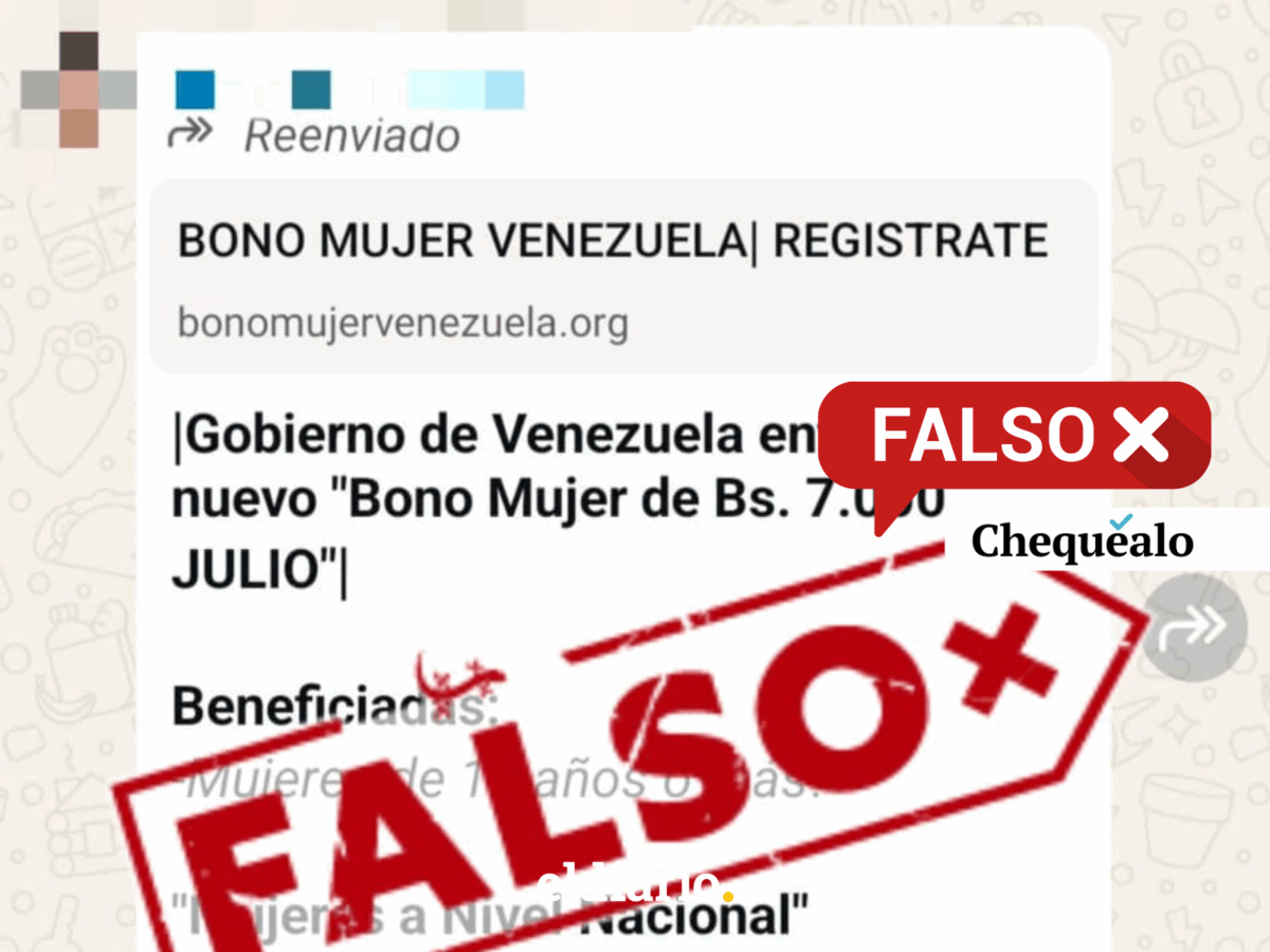 ¿El gobierno de Maduro depositó un bono de 62 dólares a las mujeres a través del Sistema Patria?