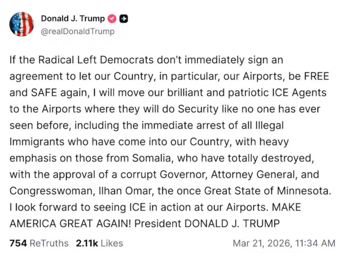 Trump anunció que agentes de ICE estarán en los aeropuertos por escasez de empleados del TSA: ¿qué implica la medida?