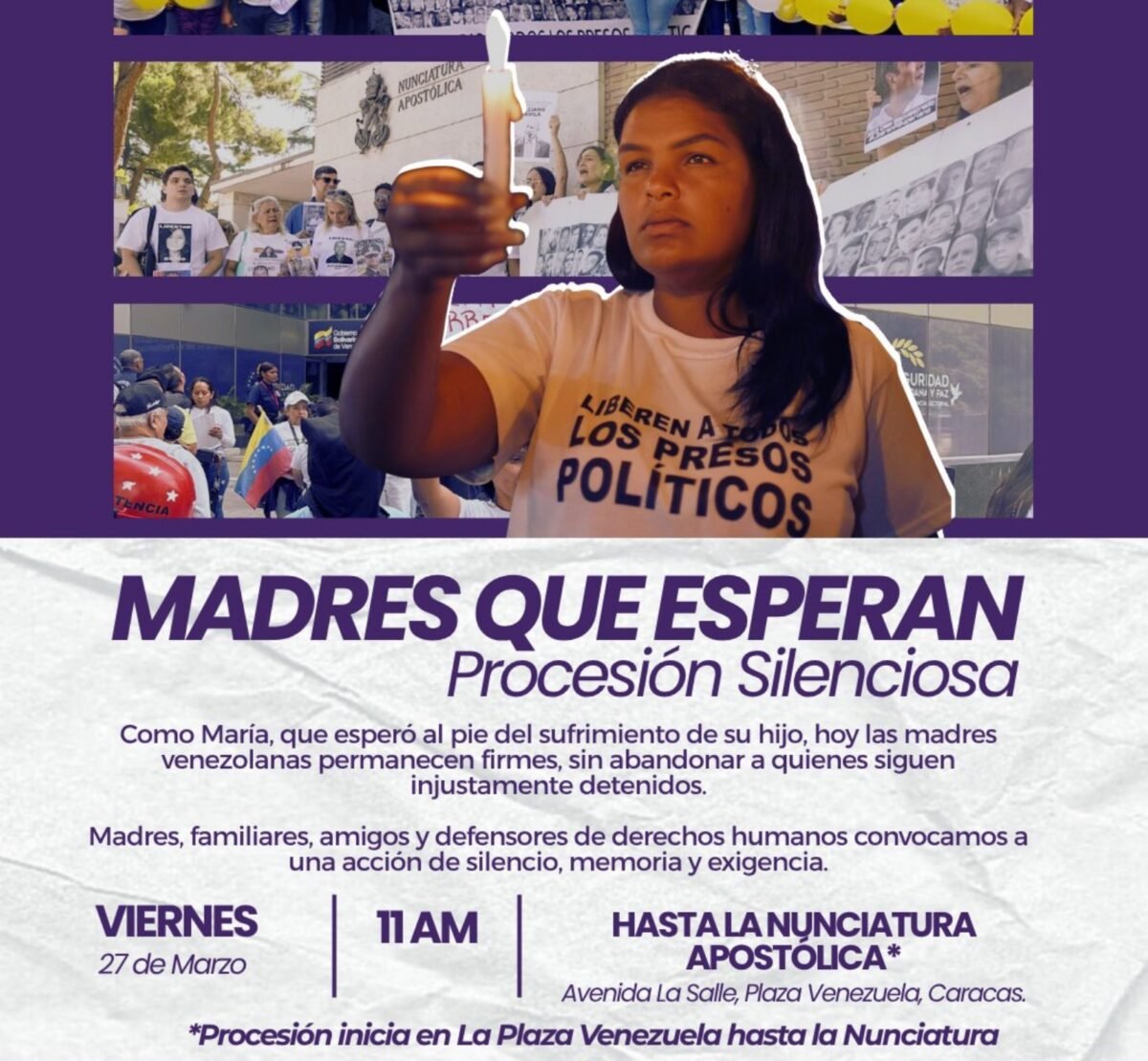 Clippve convocó una procesión silenciosa hasta la Nunciatura Apostólica de Caracas