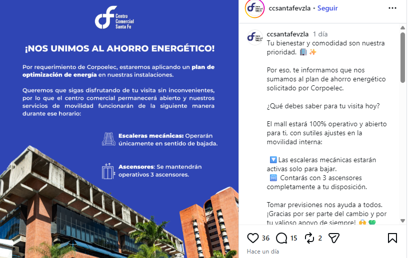 Centros comerciales en Caracas comenzaron a aplicar racionamientos eléctricos: ¿cuáles son y qué medidas incluyen?